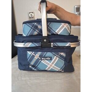 Hap Time Insulated Colapseable Picinic Basket, Plates, Silverware, Cups... New